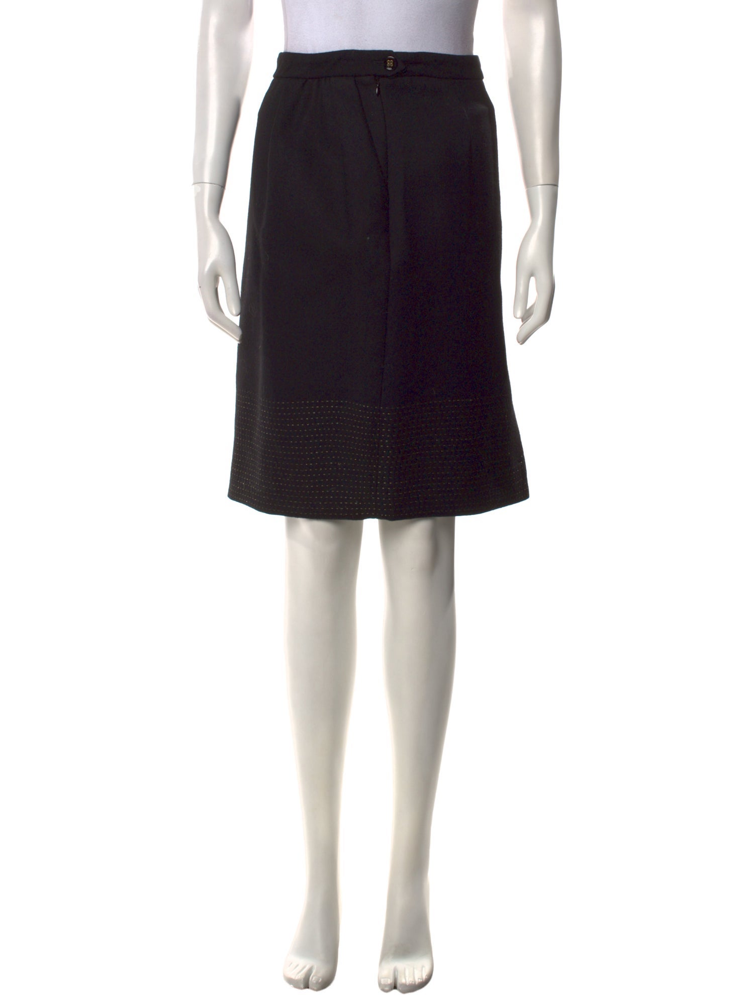 Yves Saint Laurent Rive Gauche Wool Knee-Length Skirt