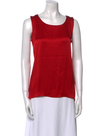 Yves Saint Laurent Rive Gauche Scoop Neck Sleeveless Top