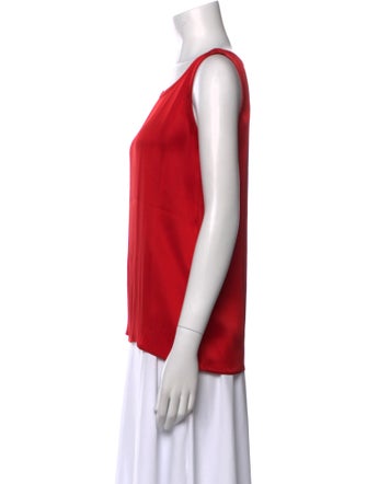 Yves Saint Laurent Rive Gauche Scoop Neck Sleeveless Top