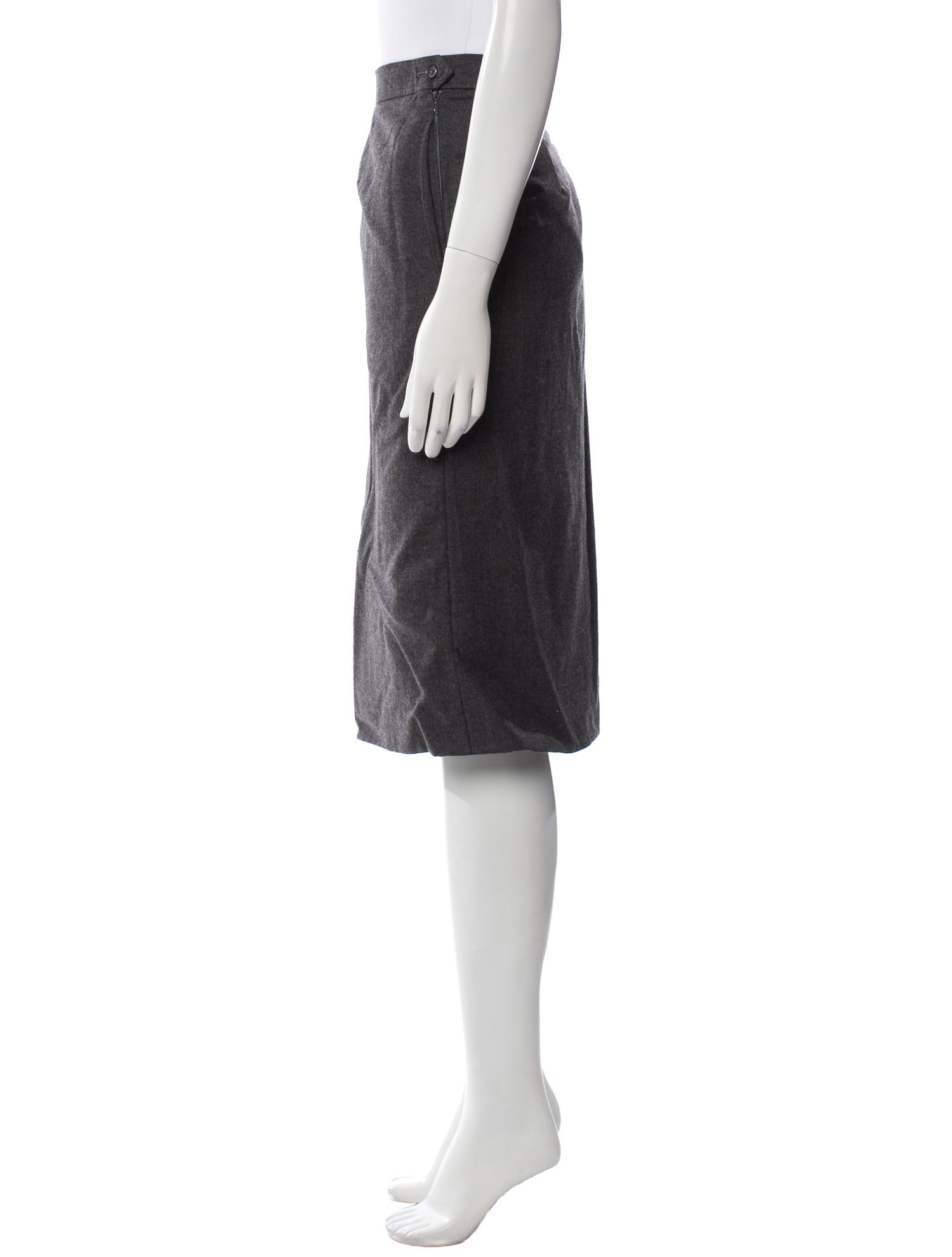 Yves Saint Laurent Rive Gauche Wool Knee-Length Skirt