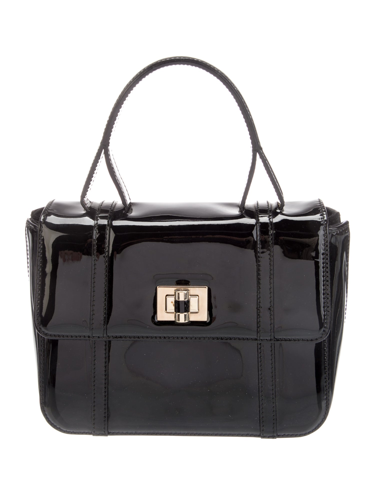 Yves Saint Laurent Rive Gauche Patent Leather Top Handle Bag