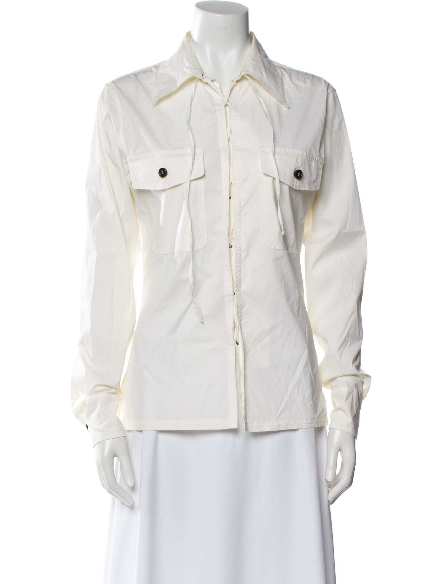 Yves Saint Laurent Rive Gauche Vintage 2000's Button-Up Top