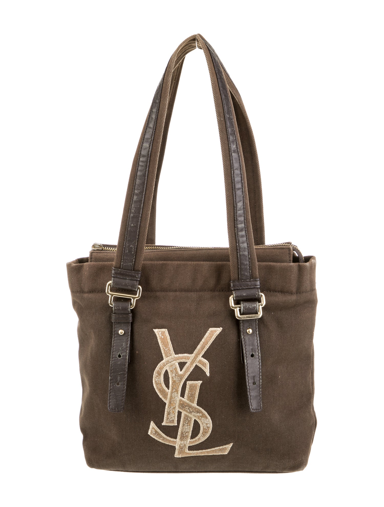 Yves Saint Laurent Rive Gauche Canvas Shoulder Bag