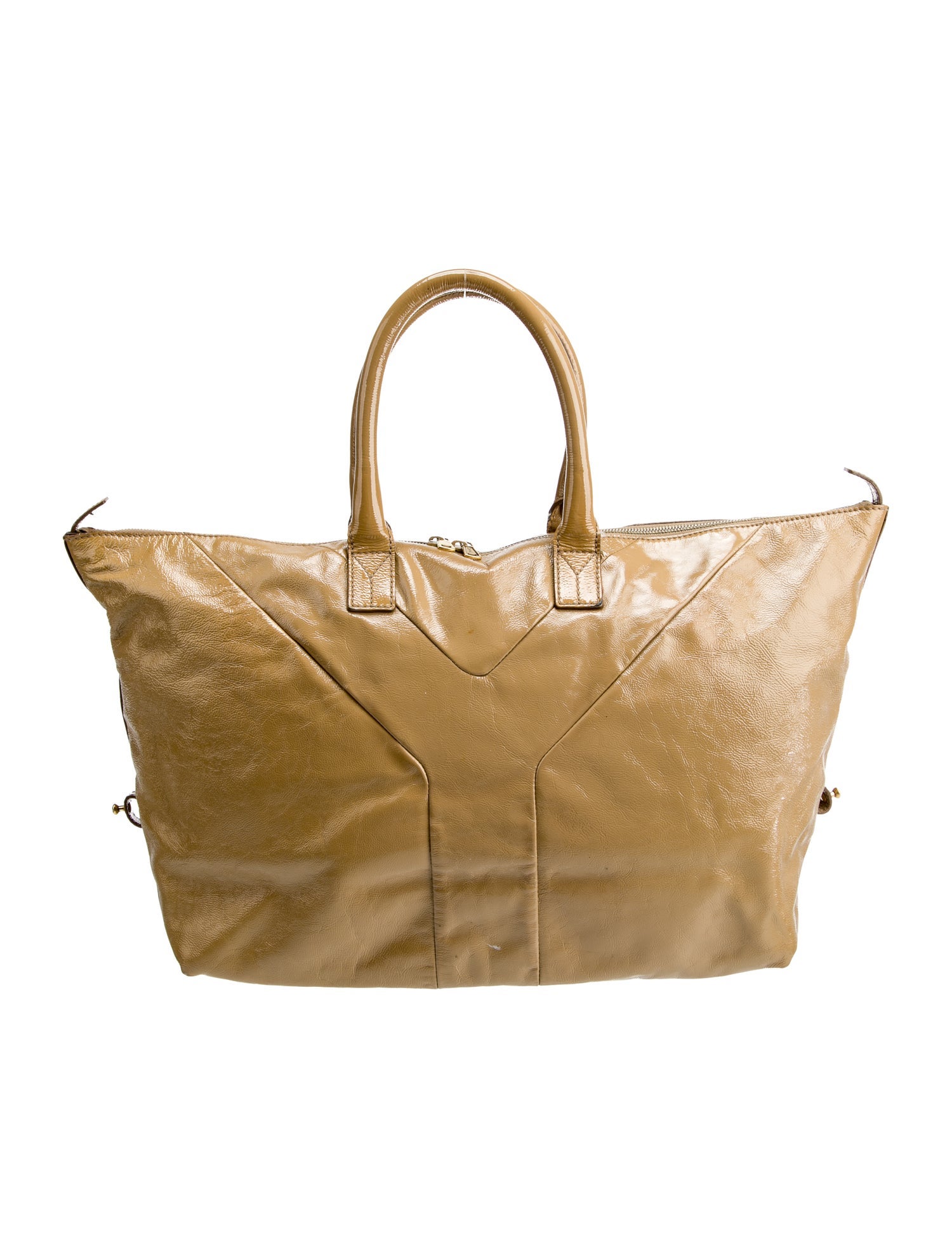 Yves Saint Laurent Rive Gauche Patent Leather Weekender Bag