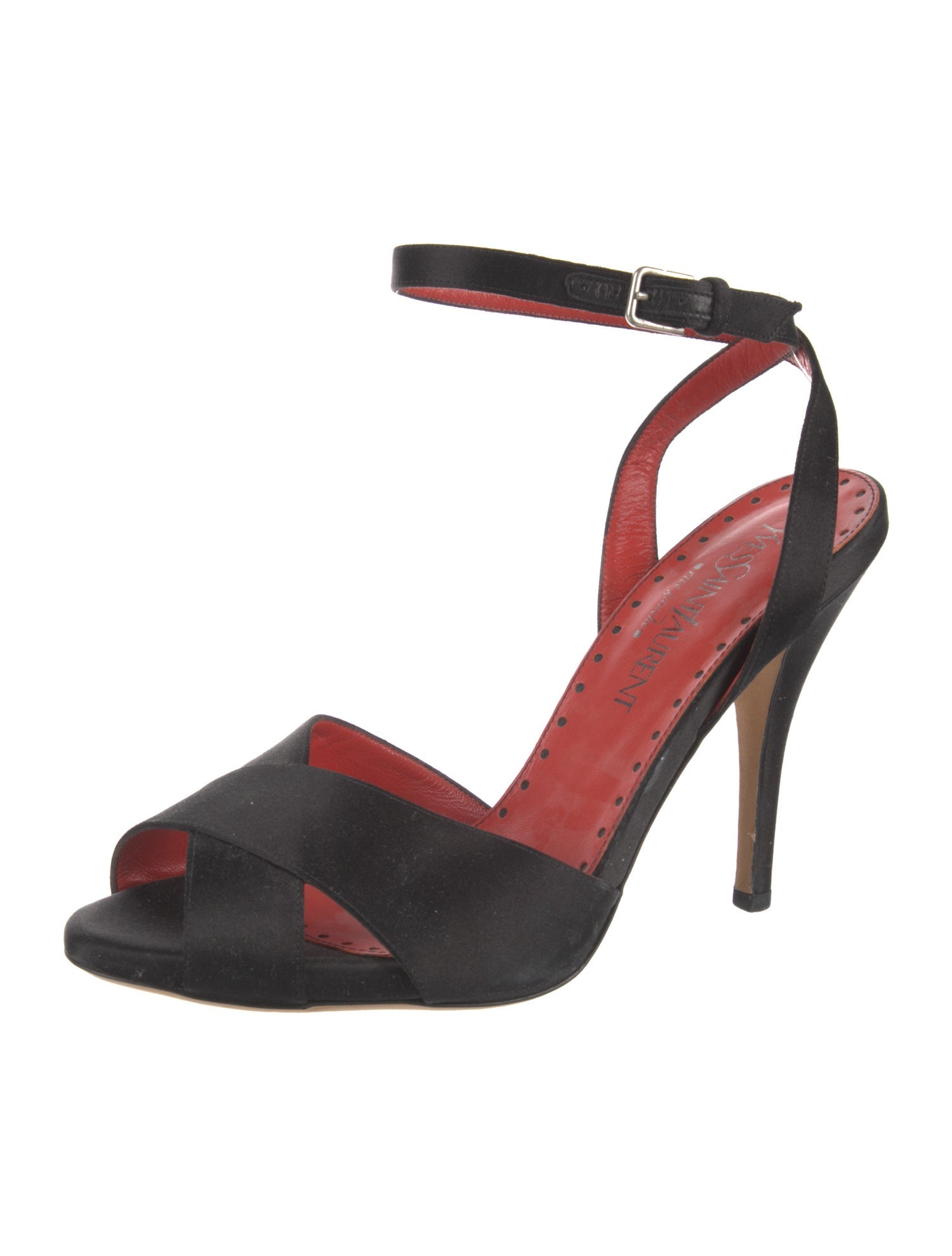 Yves Saint Laurent Rive Gauche Satin D'Orsay Pumps