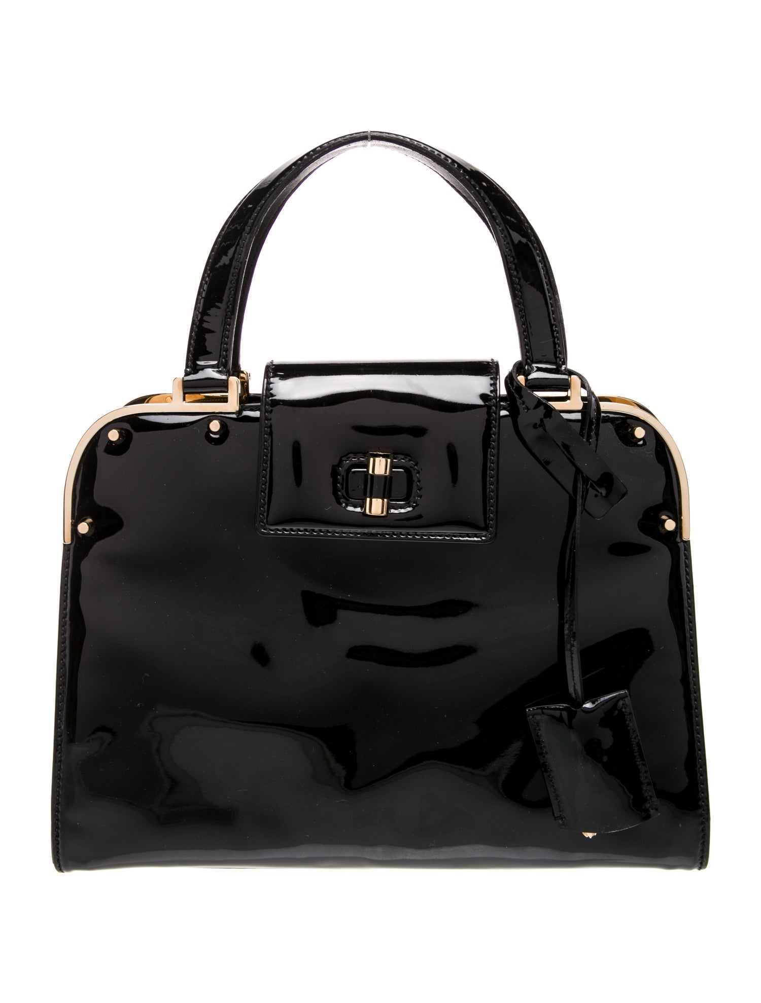 Yves Saint Laurent Rive Gauche Patent Leather Top Handle Bag