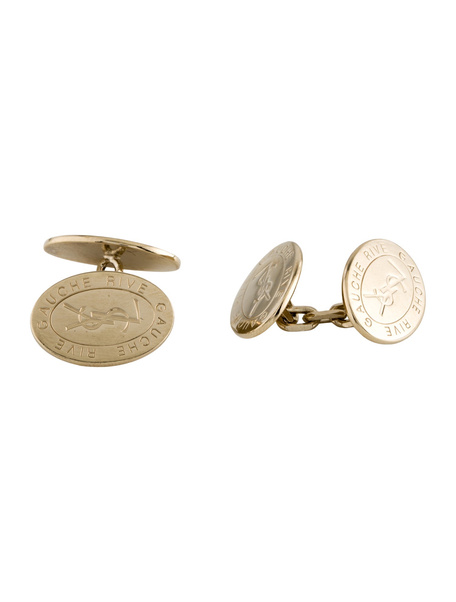 Yves Saint Laurent Rive Gauche Logo Cufflinks