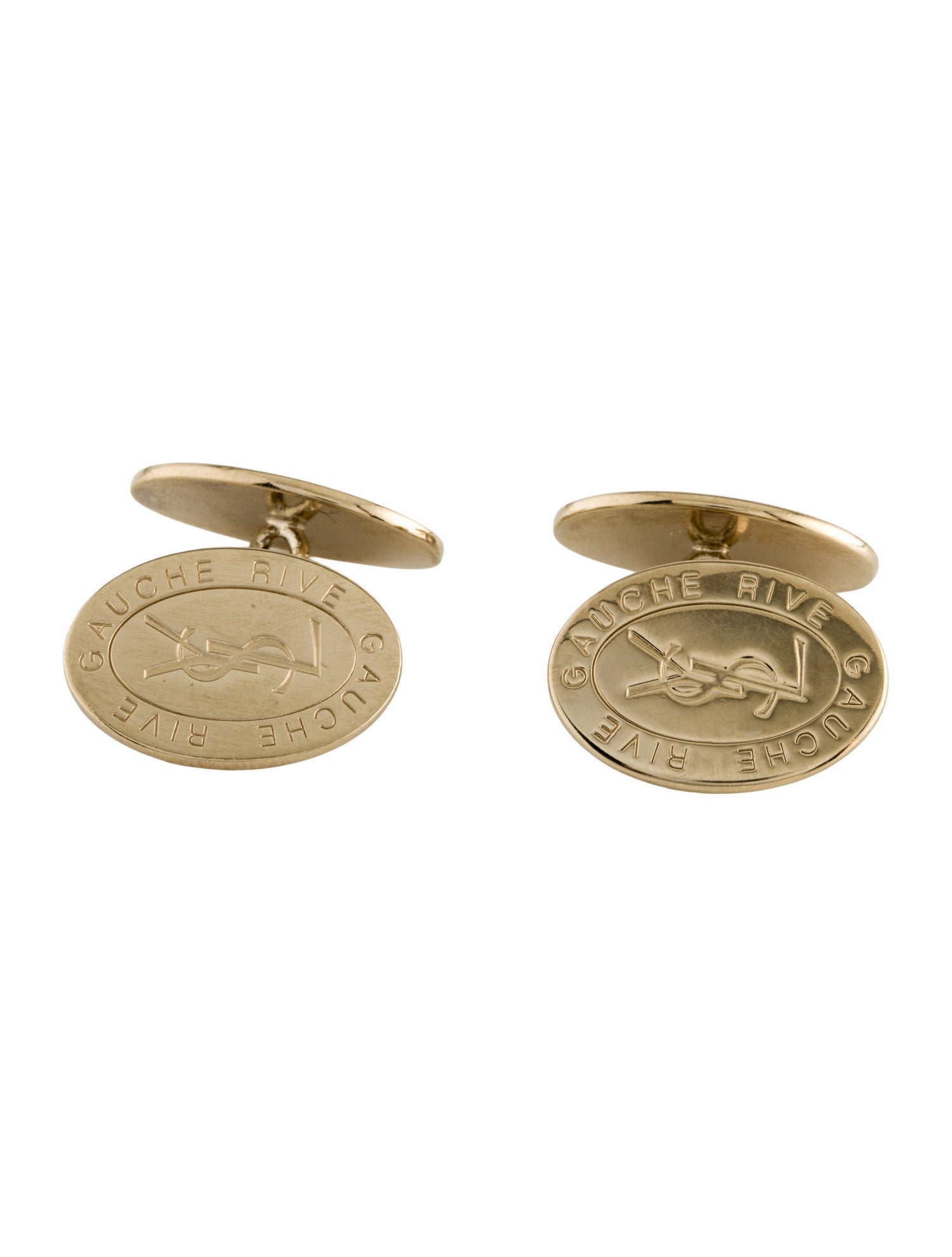 Yves Saint Laurent Rive Gauche Logo Cufflinks