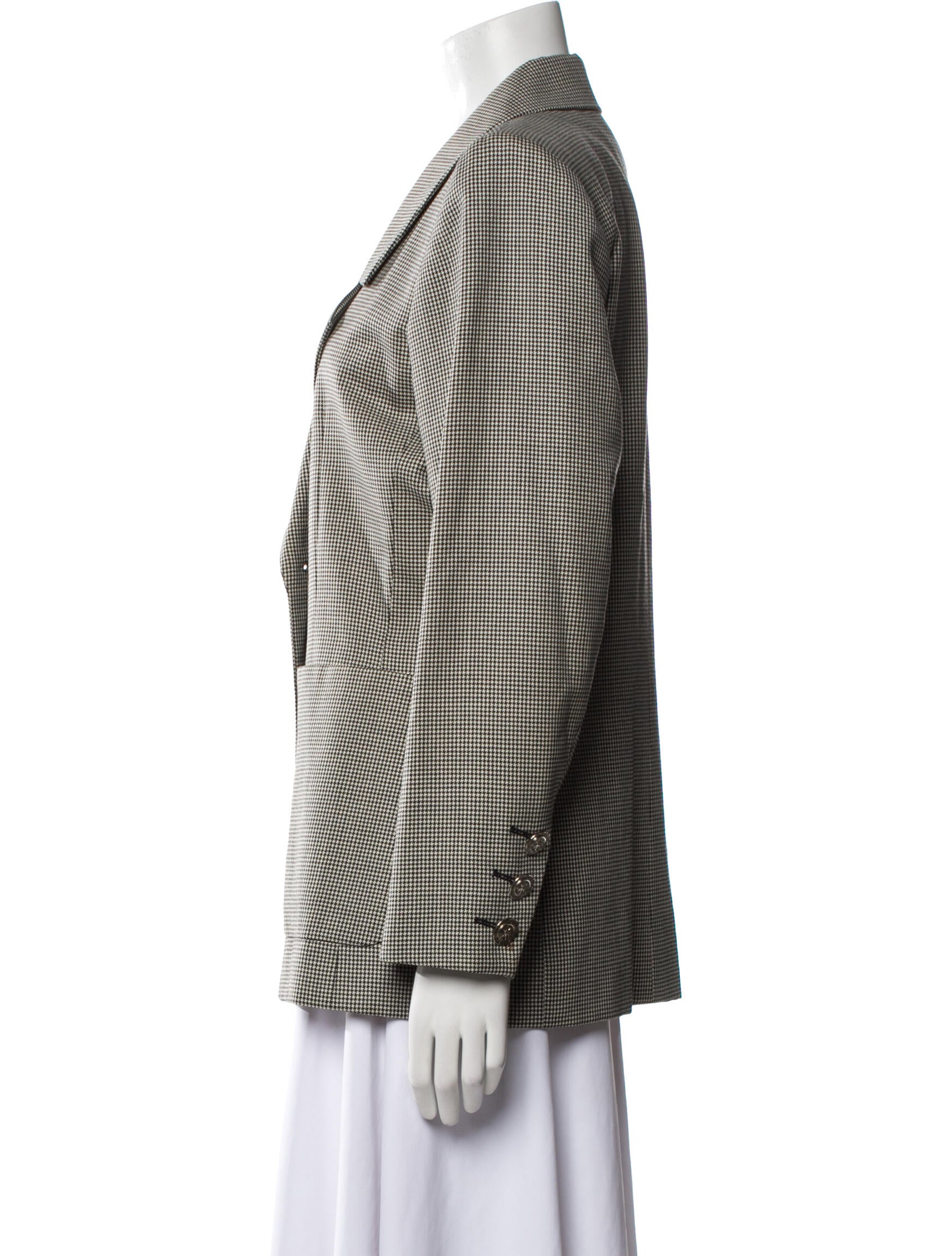 Yves Saint Laurent Rive Gauche Houndstooth Print Blazer
