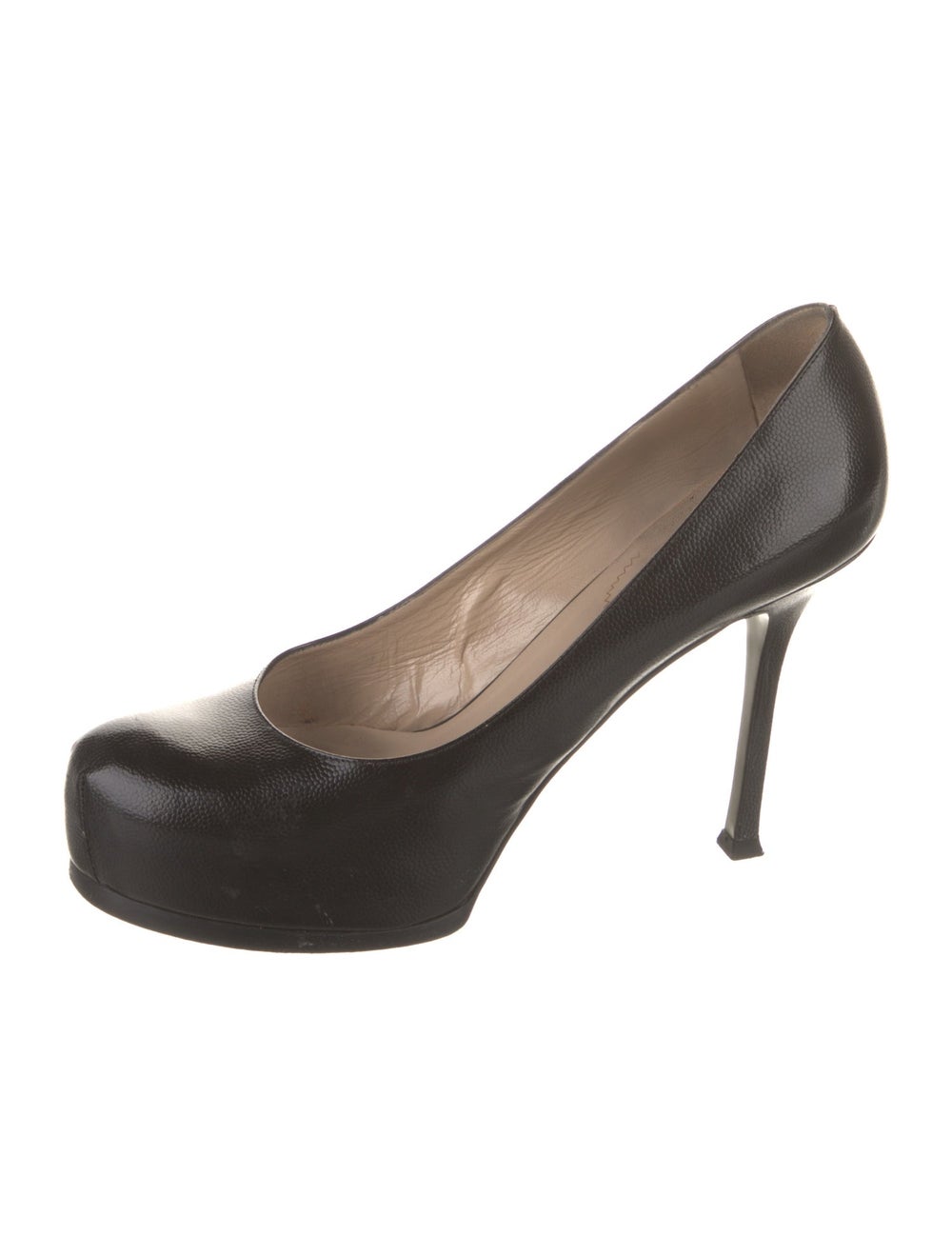 Yves Saint Laurent Rive Gauche Leather Pumps Blac… - image 2