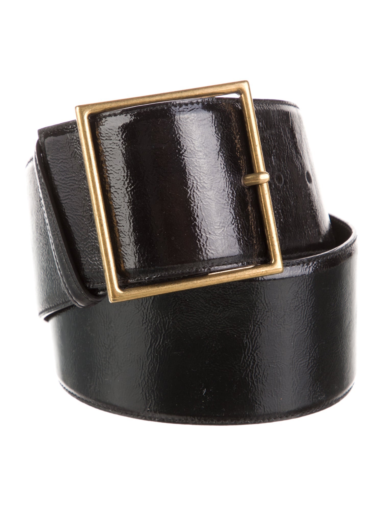 Yves Saint Laurent Rive Gauche Wide Patent Leather Belt
