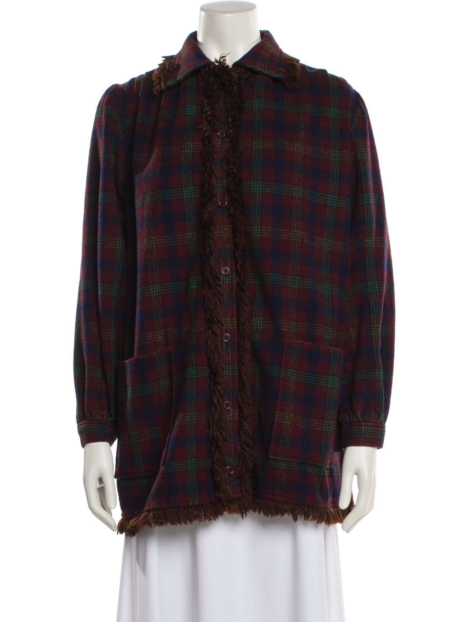 Yves Saint Laurent Rive Gauche Vintage Plaid Print Jacket