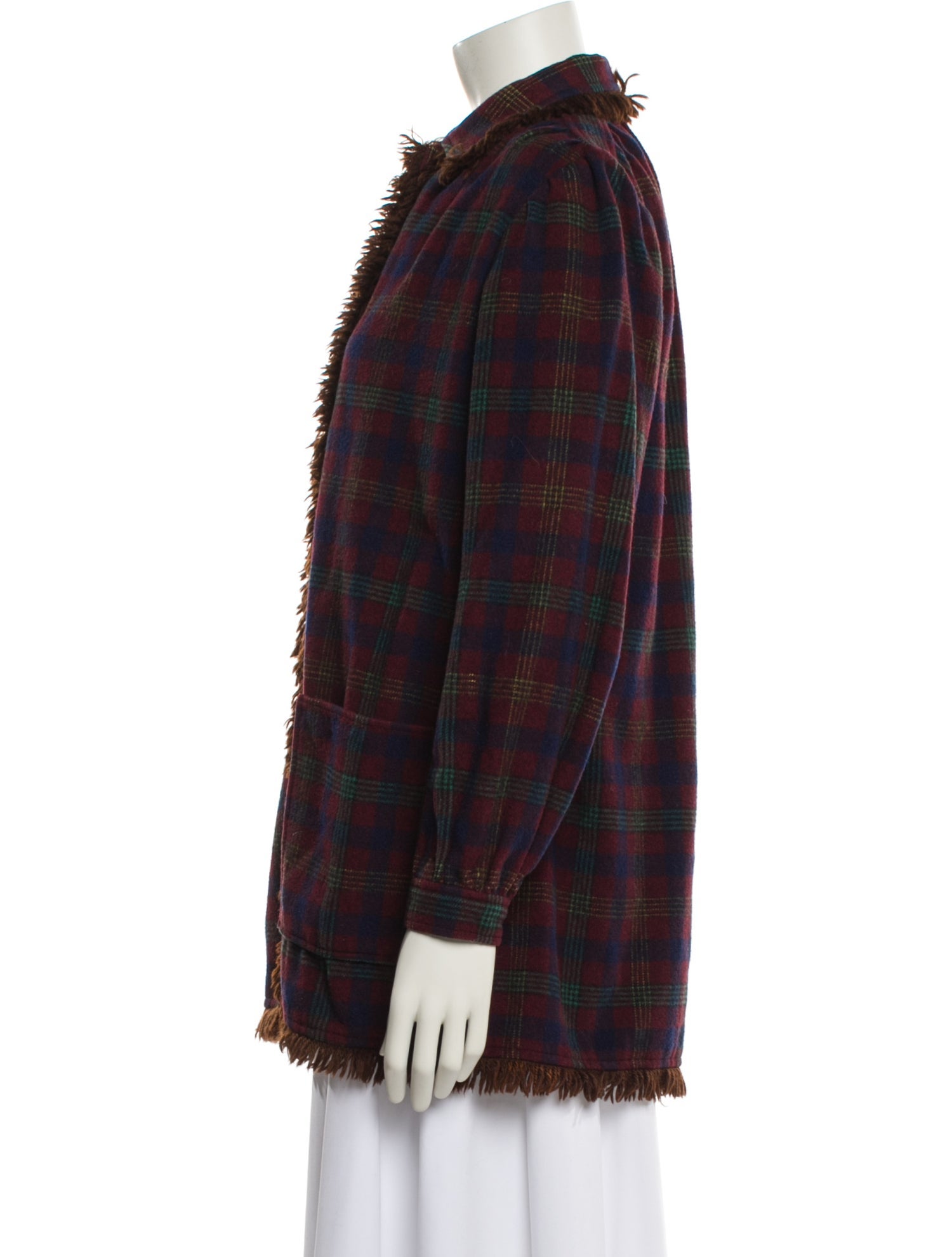 Yves Saint Laurent Rive Gauche Vintage Plaid Print Jacket