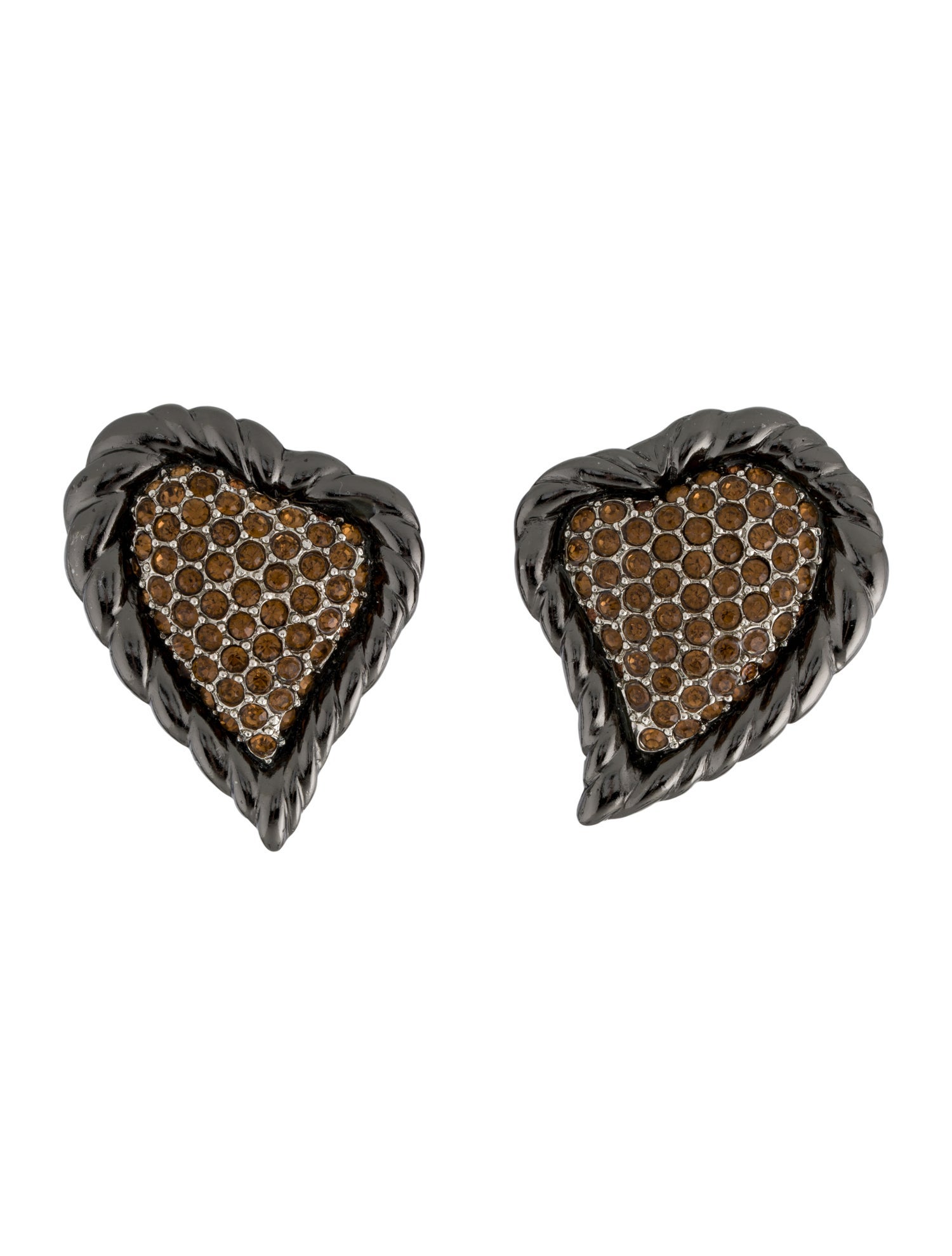 Yves Saint Laurent Rive Gauche Vintage Statement Heart Earrings