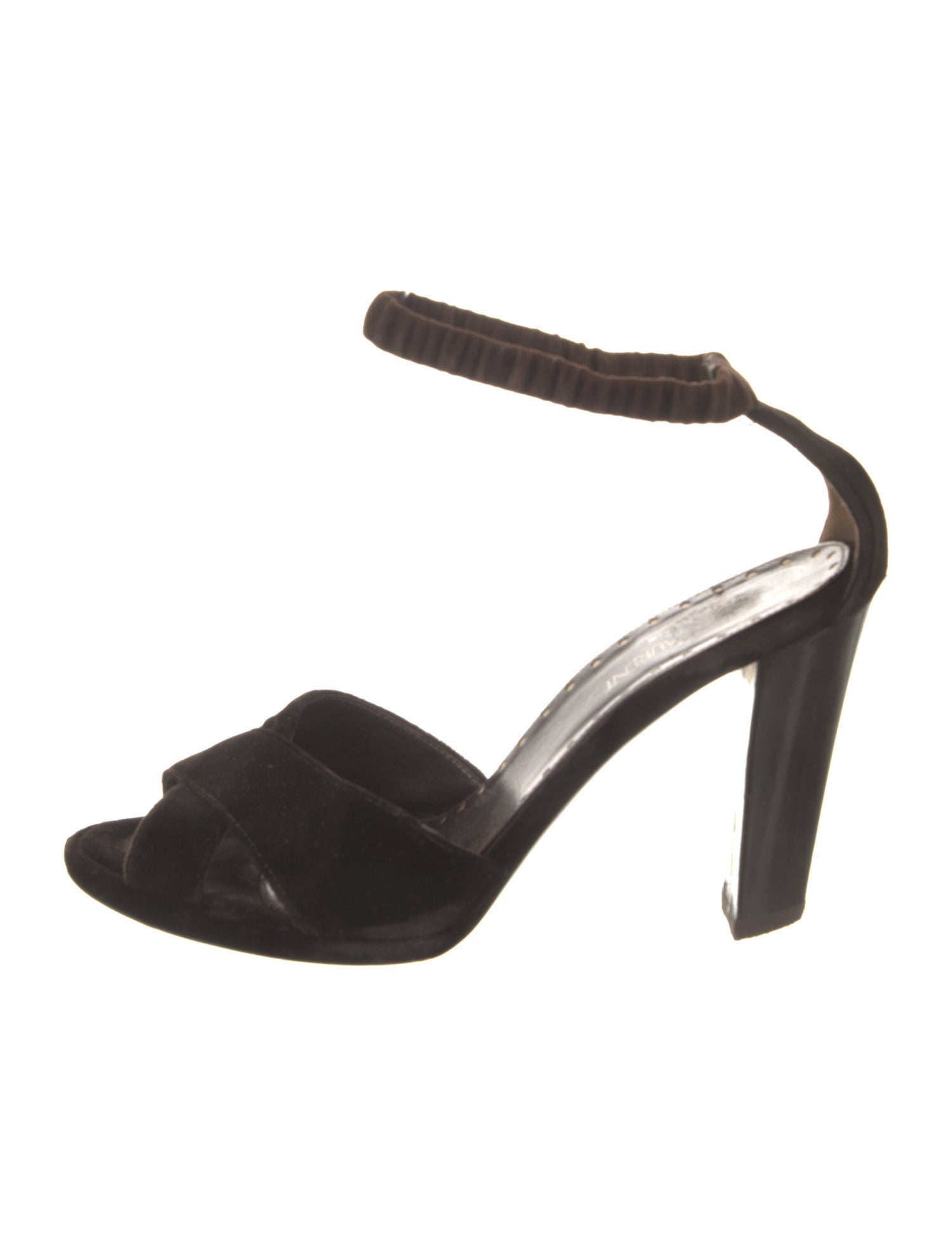 Yves Saint Laurent Rive Gauche Velvet Sandals
