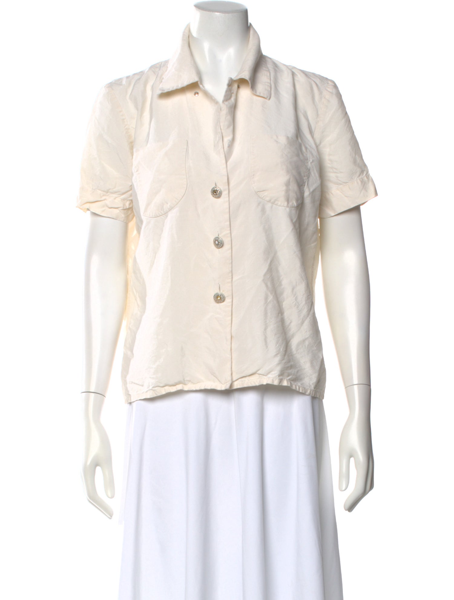 Yves Saint Laurent Rive Gauche Vintage 1990's Button-Up Top