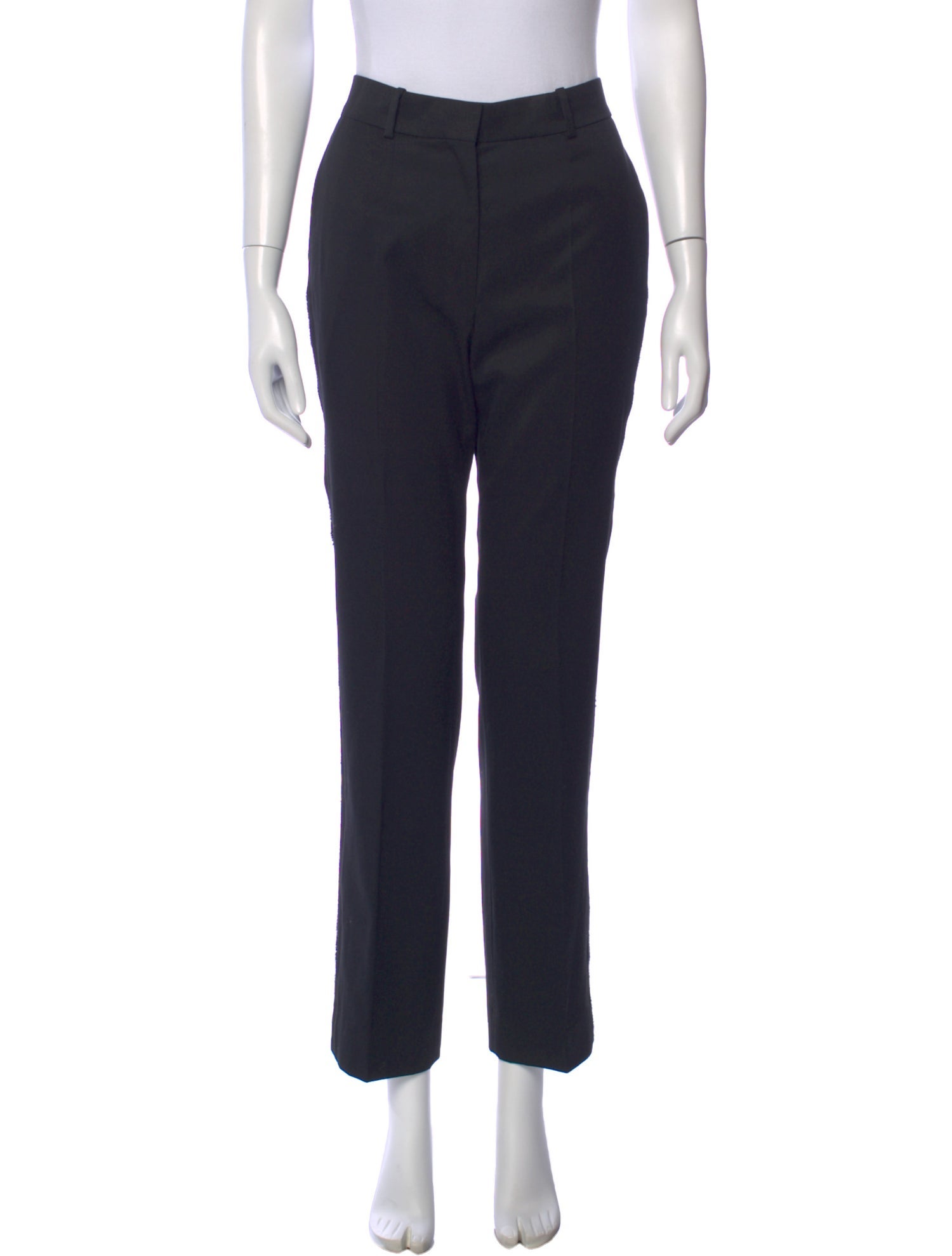 Yves Saint Laurent Rive Gauche Wool Straight Leg Pants