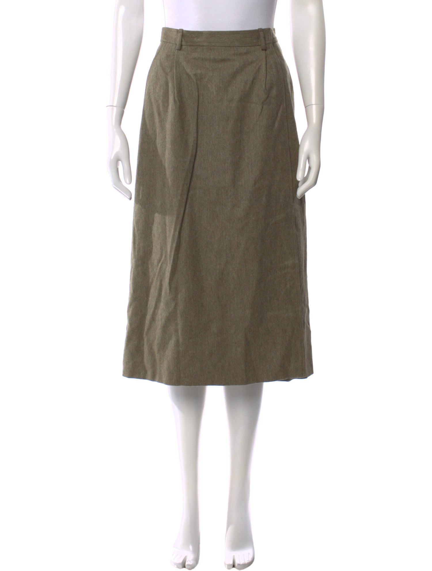 Yves Saint Laurent Rive Gauche Wool Midi Length Skirt