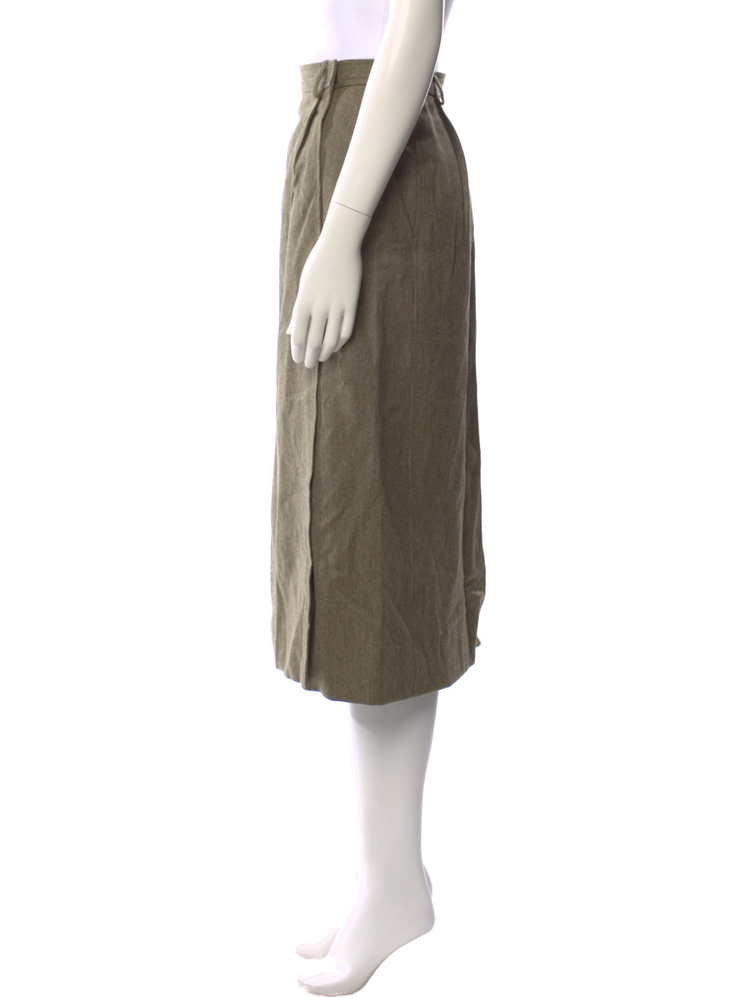 Yves Saint Laurent Rive Gauche Wool Midi Length Skirt