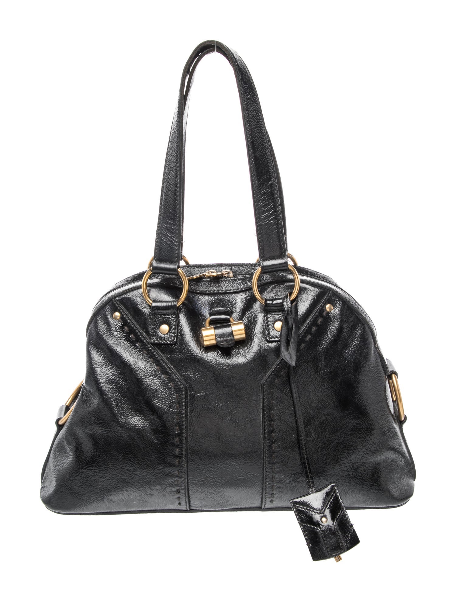 Yves Saint Laurent Rive Gauche Leather Saint Laurent Muse - Black 