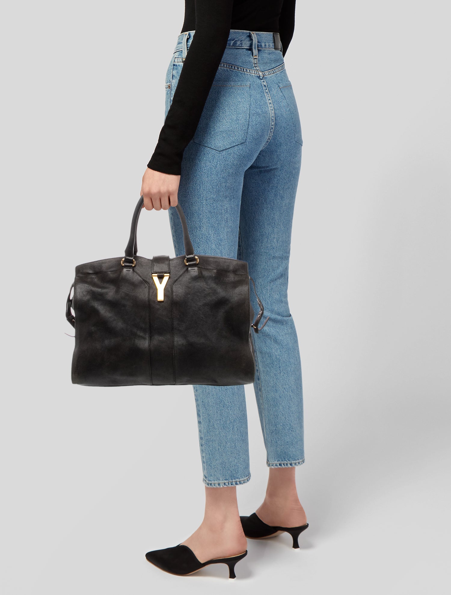 Yves Saint Laurent Rive Gauche Patent Leather Top Handle Bag