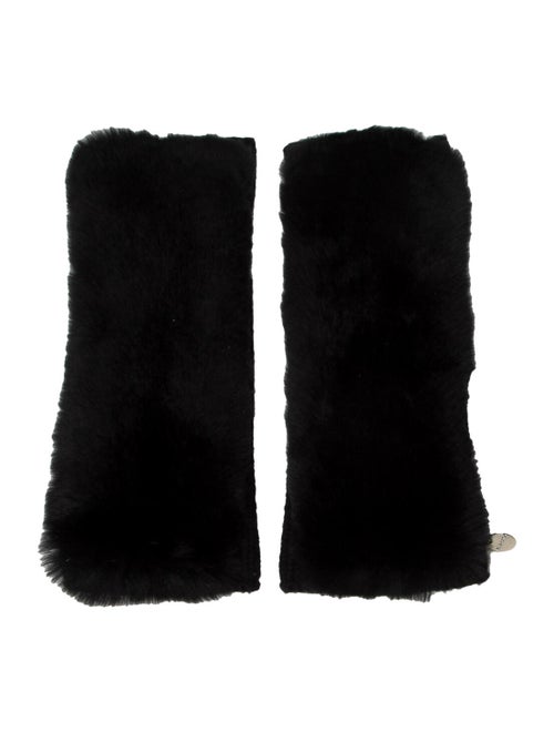 Yves Salomon Wool & Cashmere Fingerless Gloves Bla