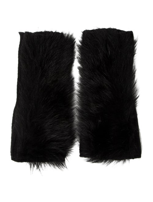 Yves Salomon Cashmere Fingerless Gloves Black