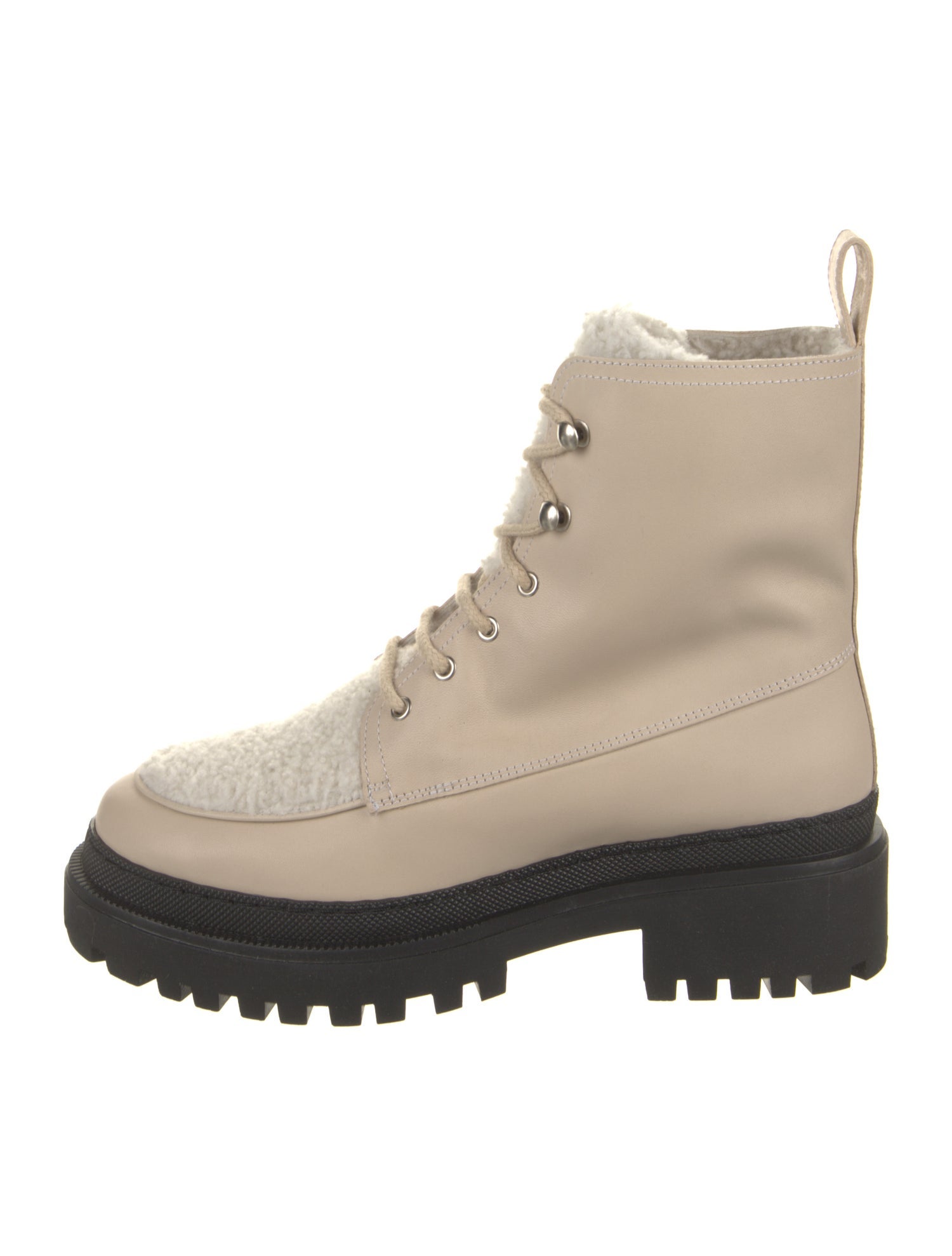 Yves Salomon Leather Combat Boots