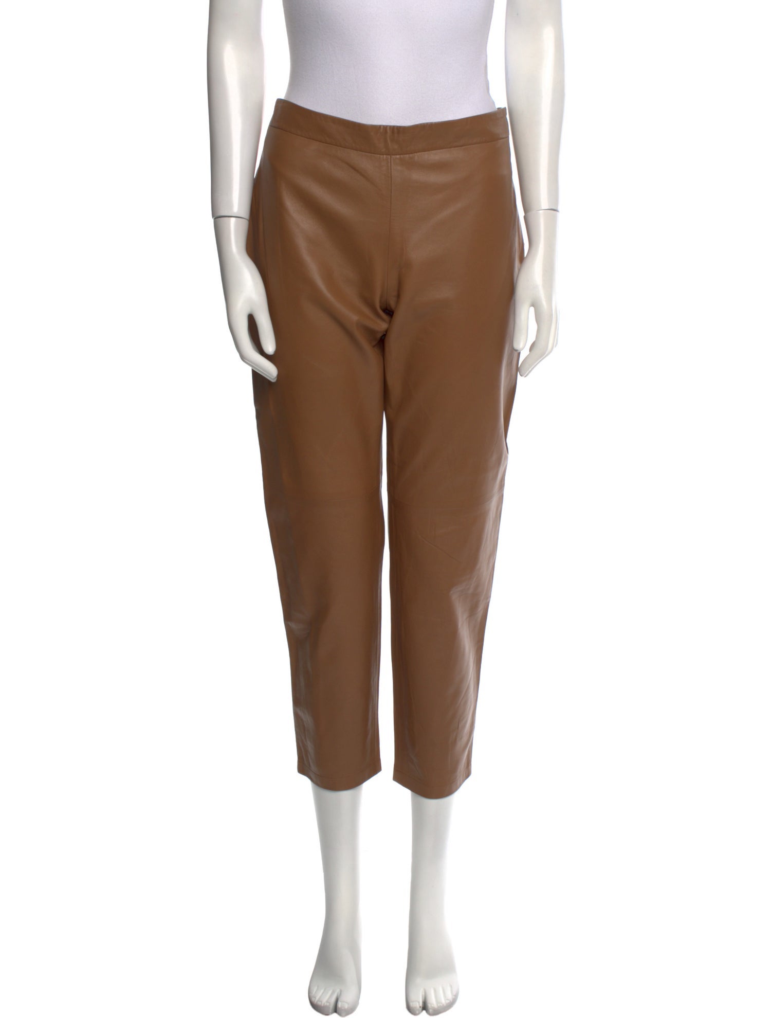 Yves Salomon Lamb Leather Straight Leg Pants
