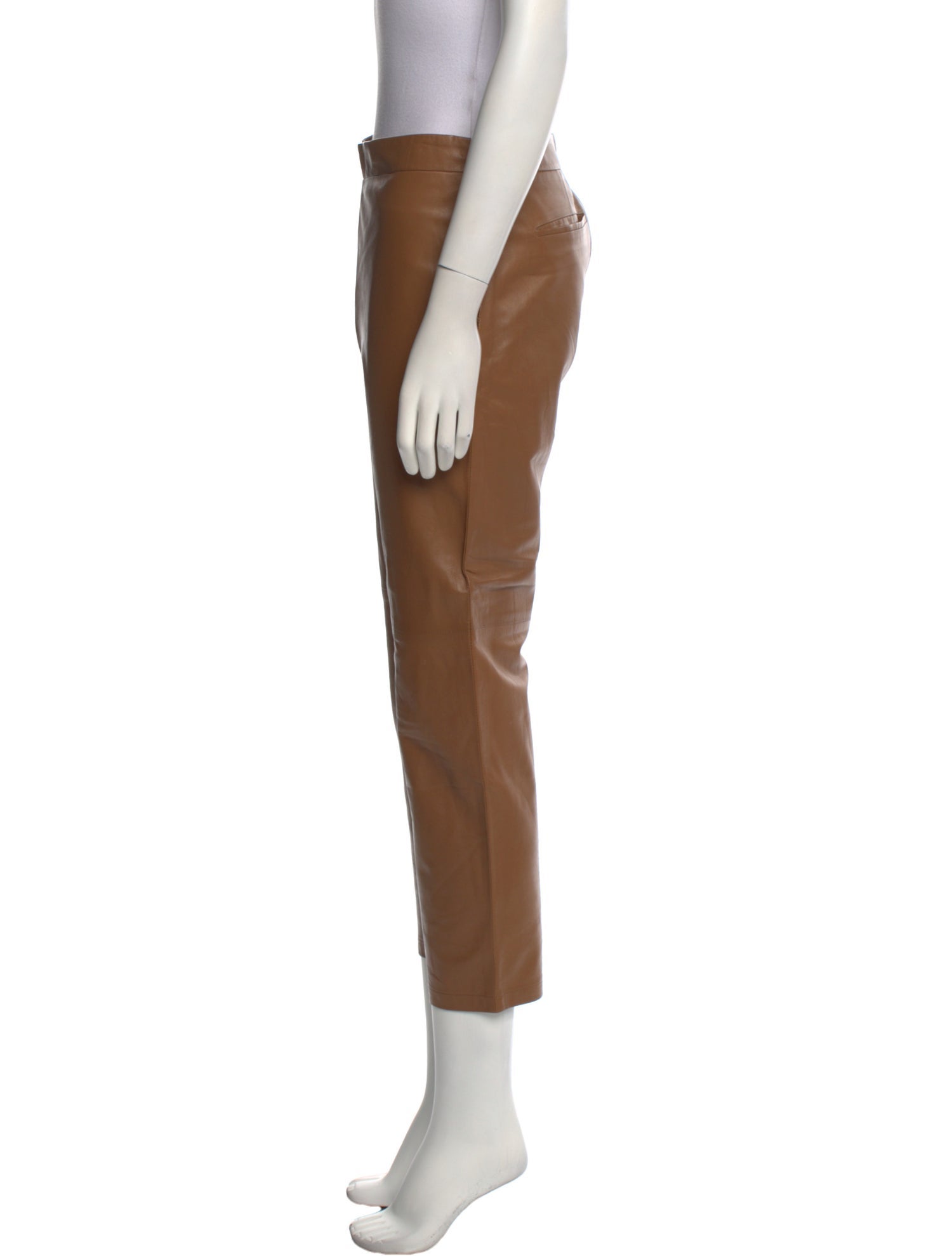 Yves Salomon Lamb Leather Straight Leg Pants