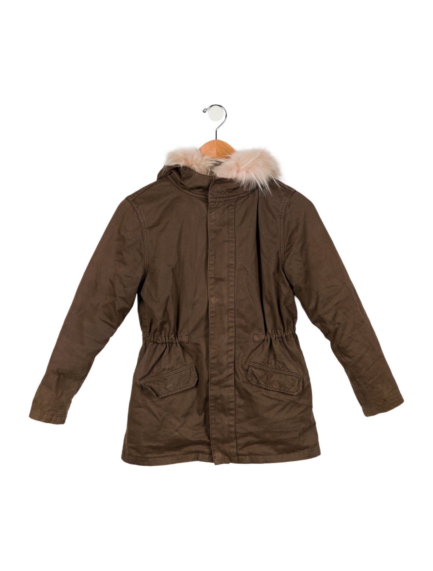 Yves Salomon Girls' Fur Lined Jacket