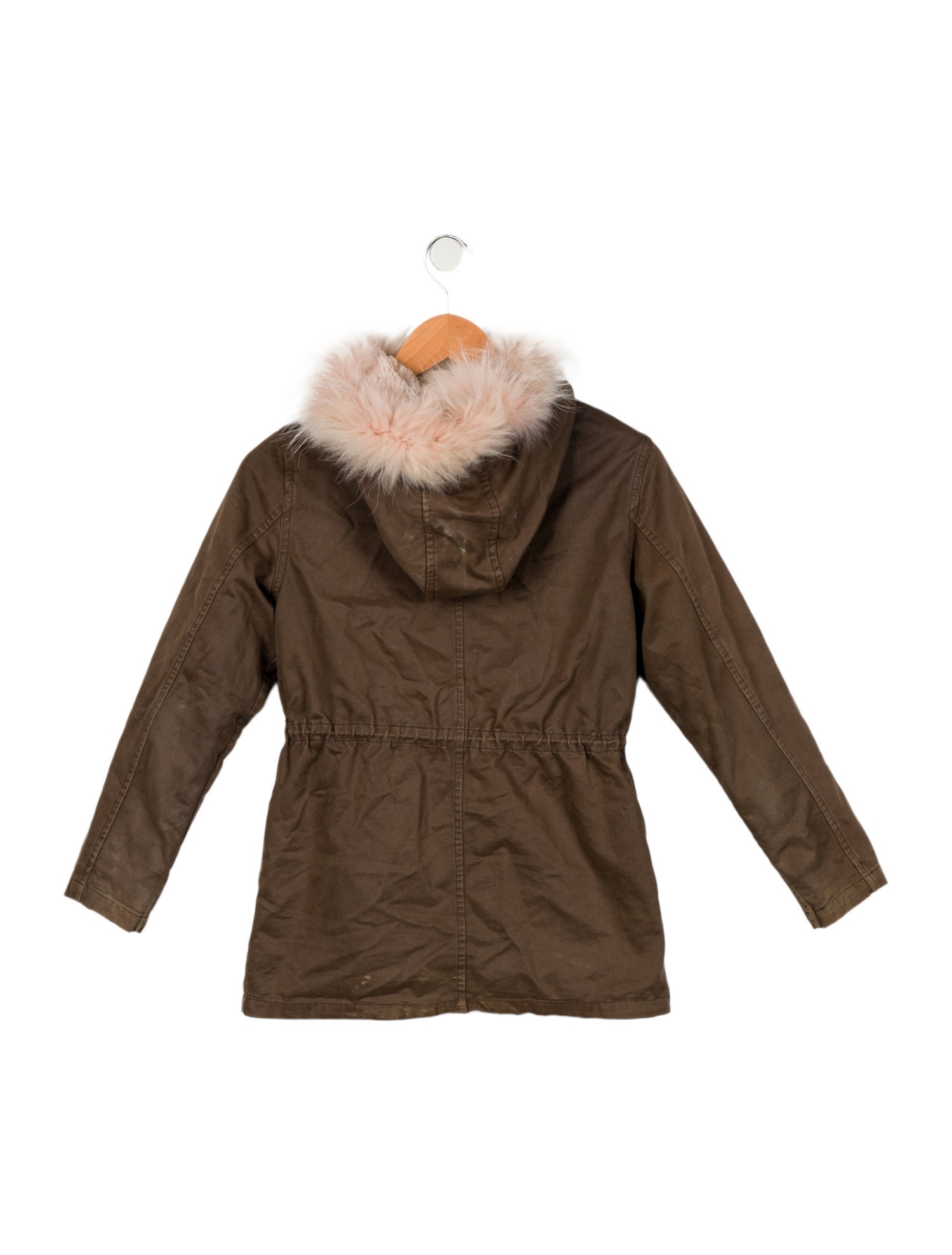 Yves Salomon Girls' Fur Lined Jacket