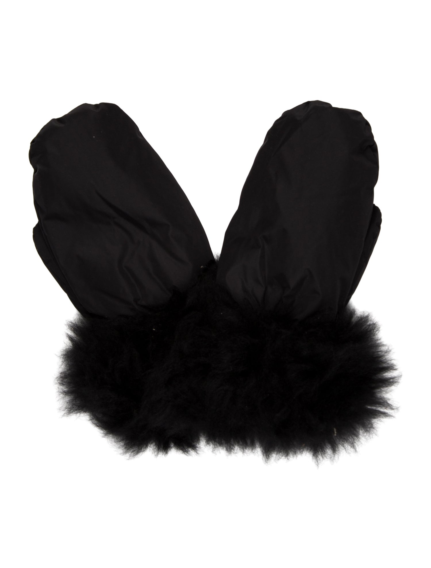 Yves Salomon Goat Fur Trimmed Mittens w/ Tags