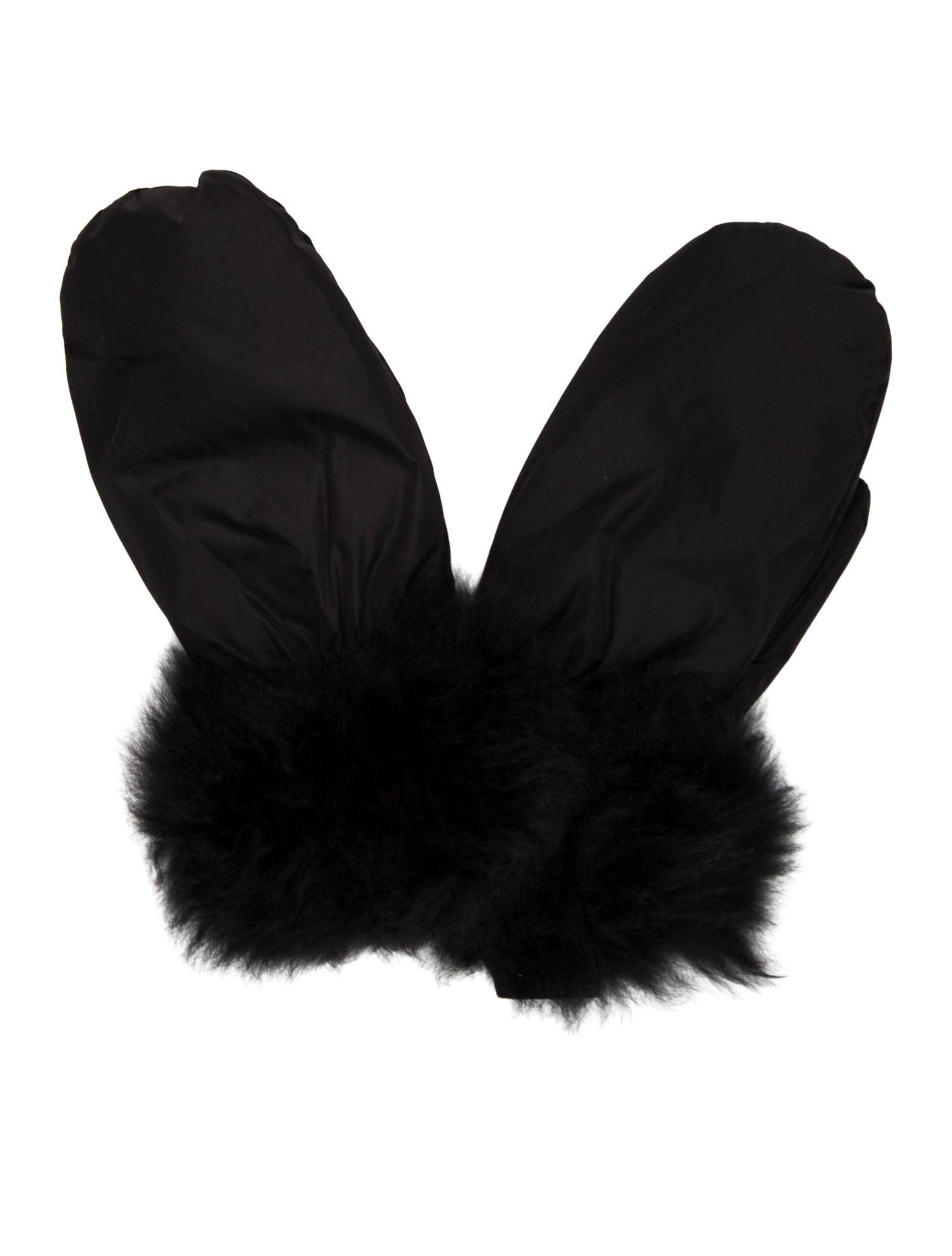 Yves Salomon Goat Fur Trimmed Mittens w/ Tags