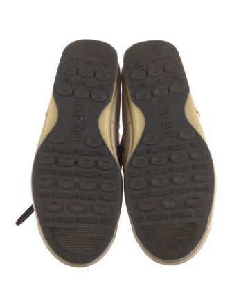 Yves Salomon Lamb Fur Animal Print Lace-Up Boots