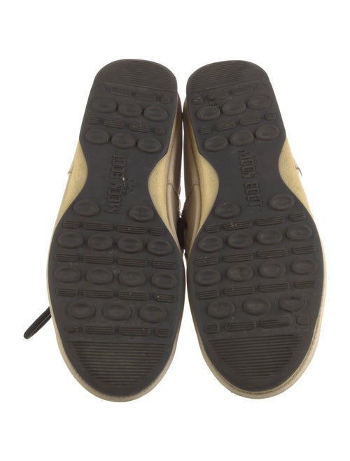 Yves Salomon Lamb Fur Animal Print Lace-Up Boots