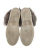 Yves Salomon Canvas Fur Trim Wedge Sneakers