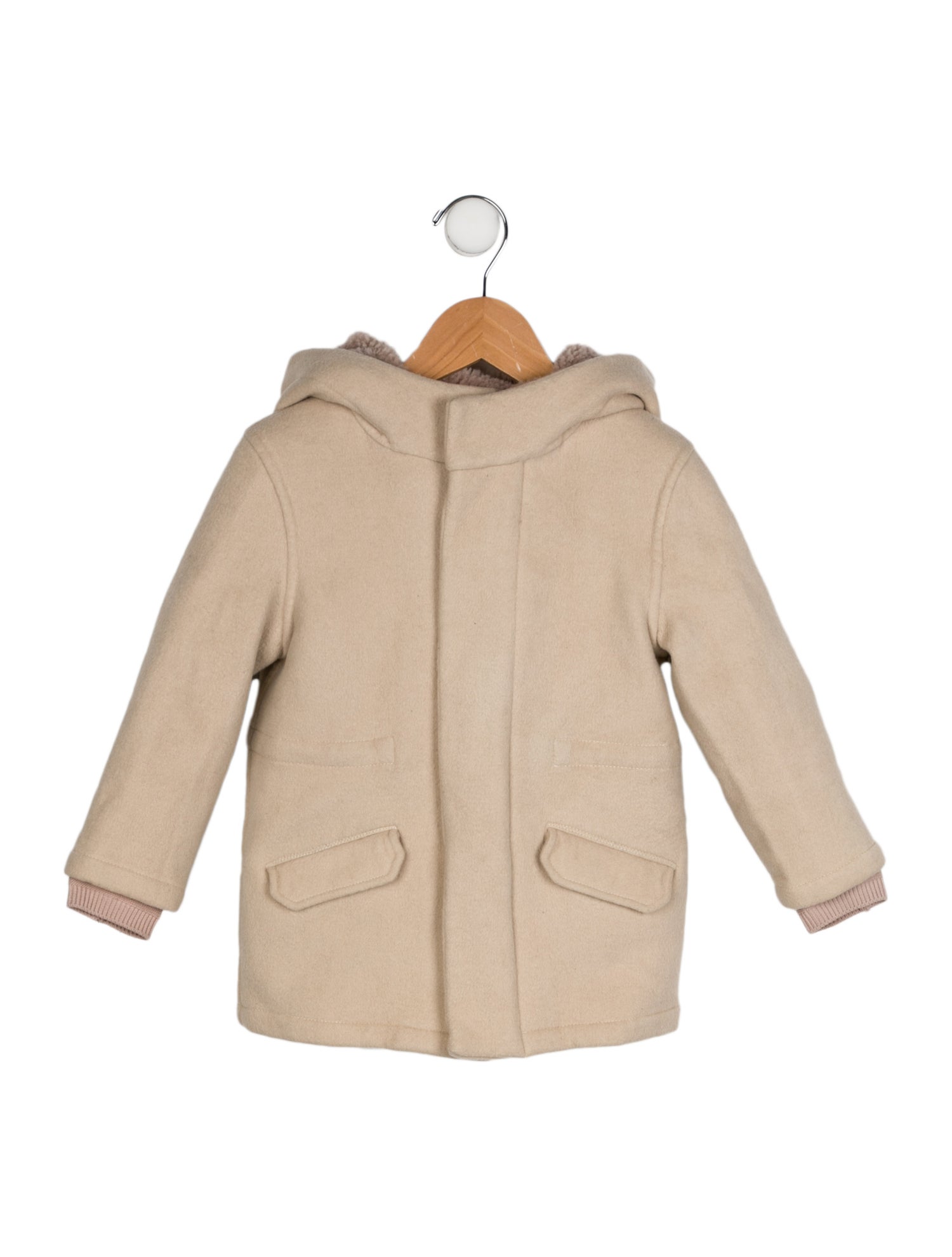 Yves Salomon Girls' Fleece Hooded Coat
