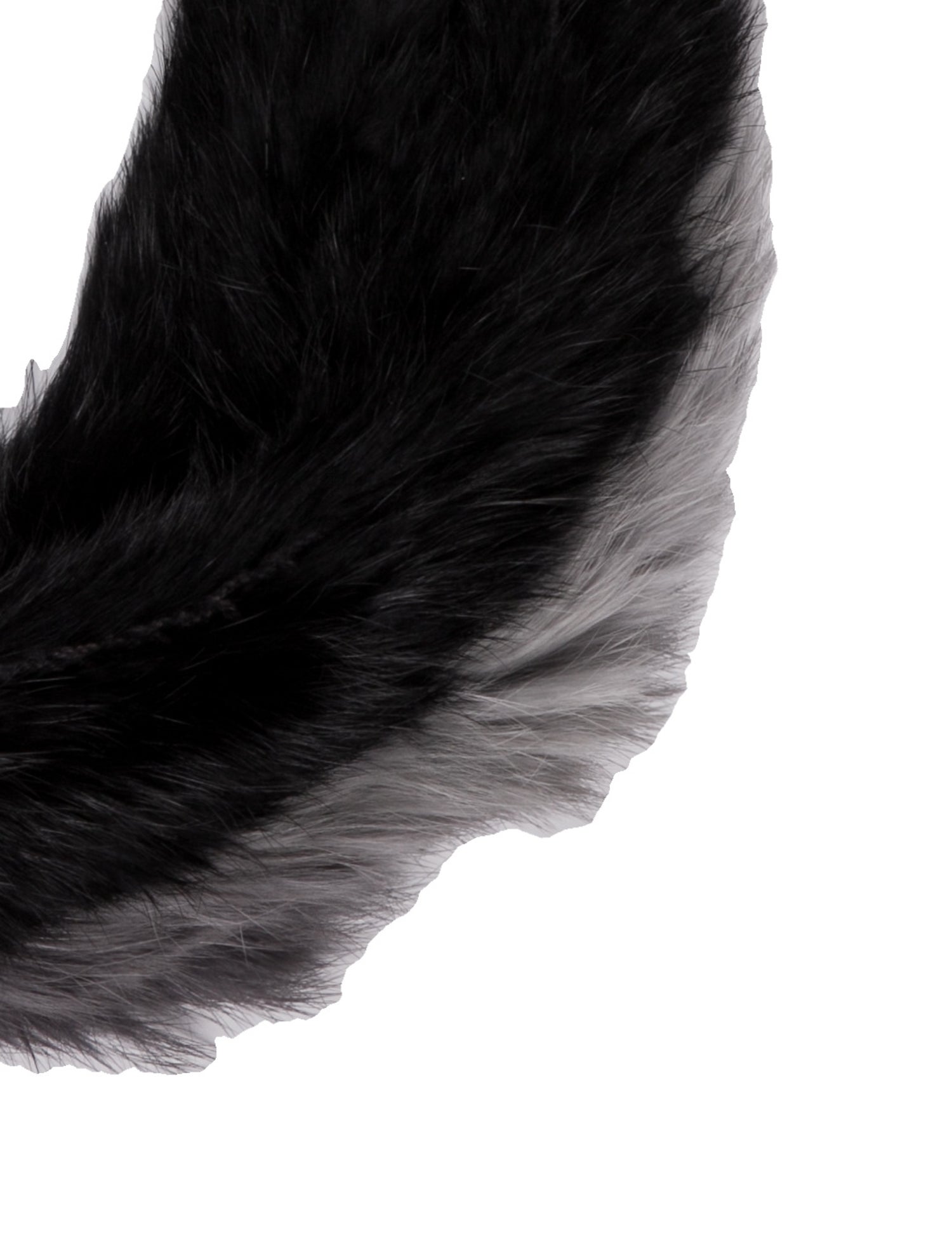 Yves Salomon Fur Colorblock Pattern Scarf