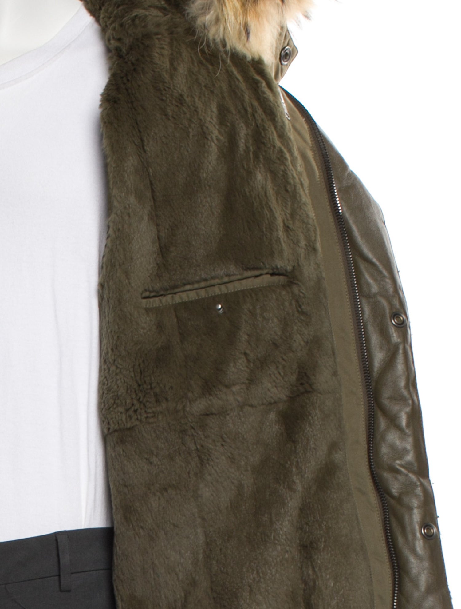 Yves Salomon Lamb Leather Parka