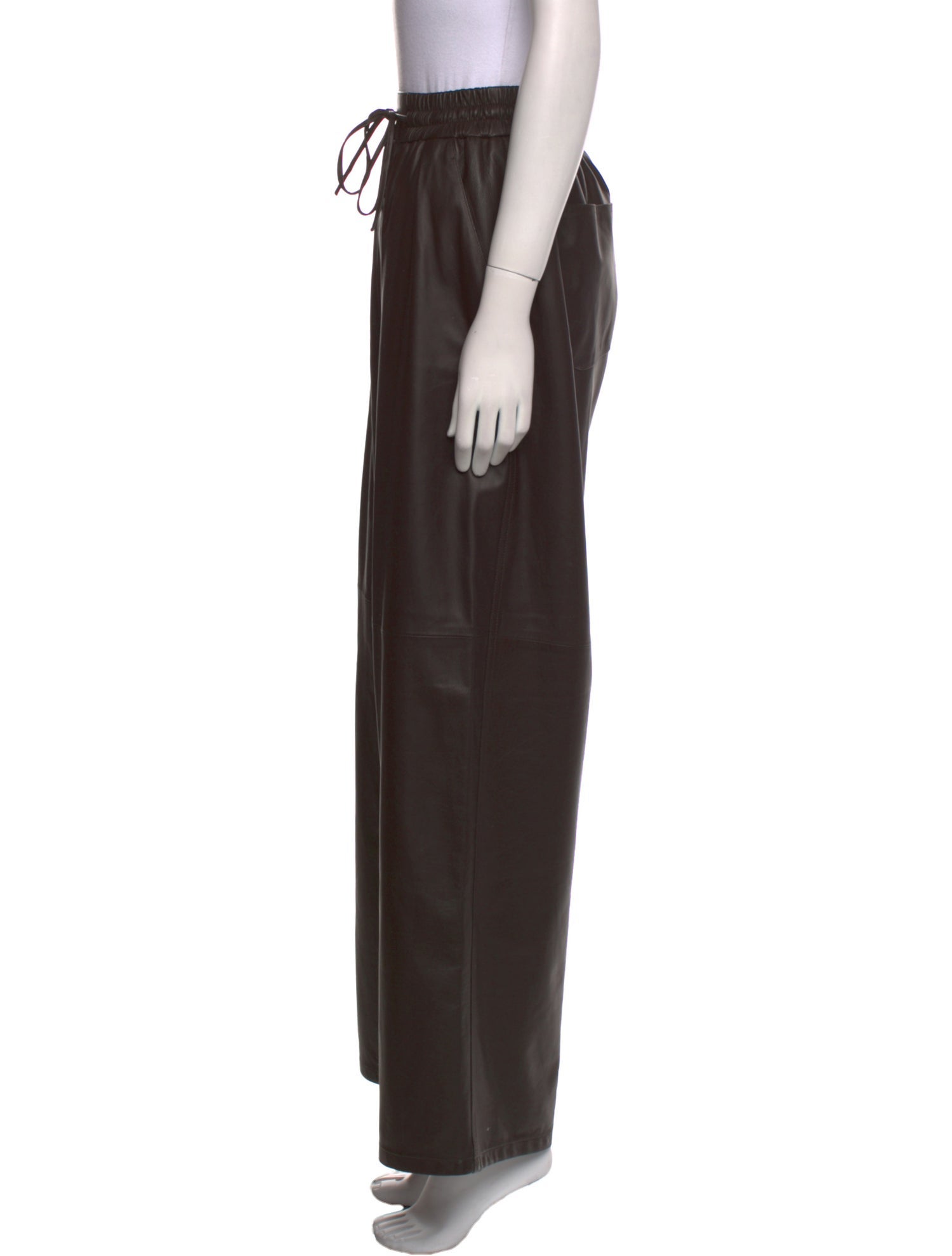 Yves Salomon Lamb Leather Wide Leg Pants