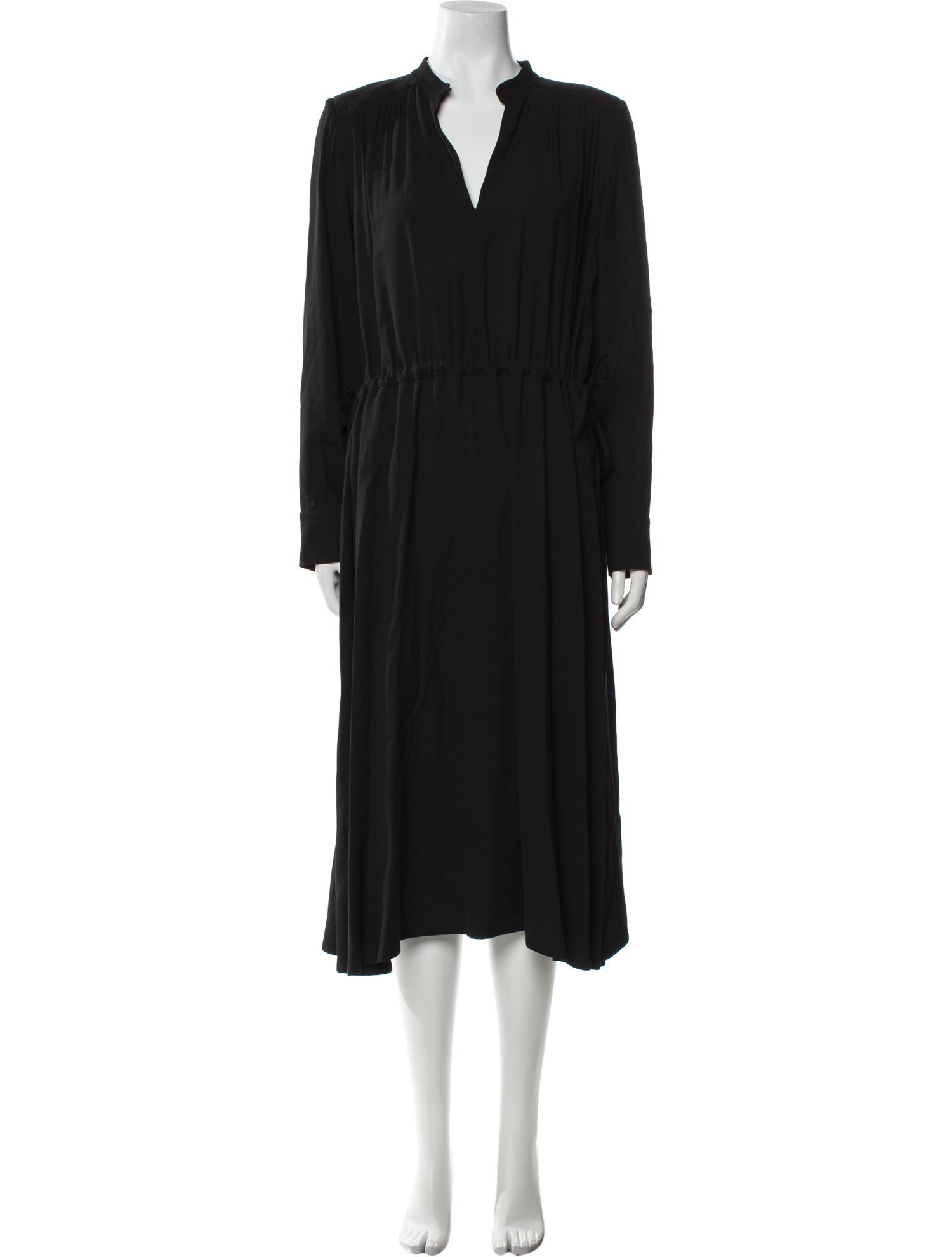 Yves Salomon V-Neck Midi Length Dress
