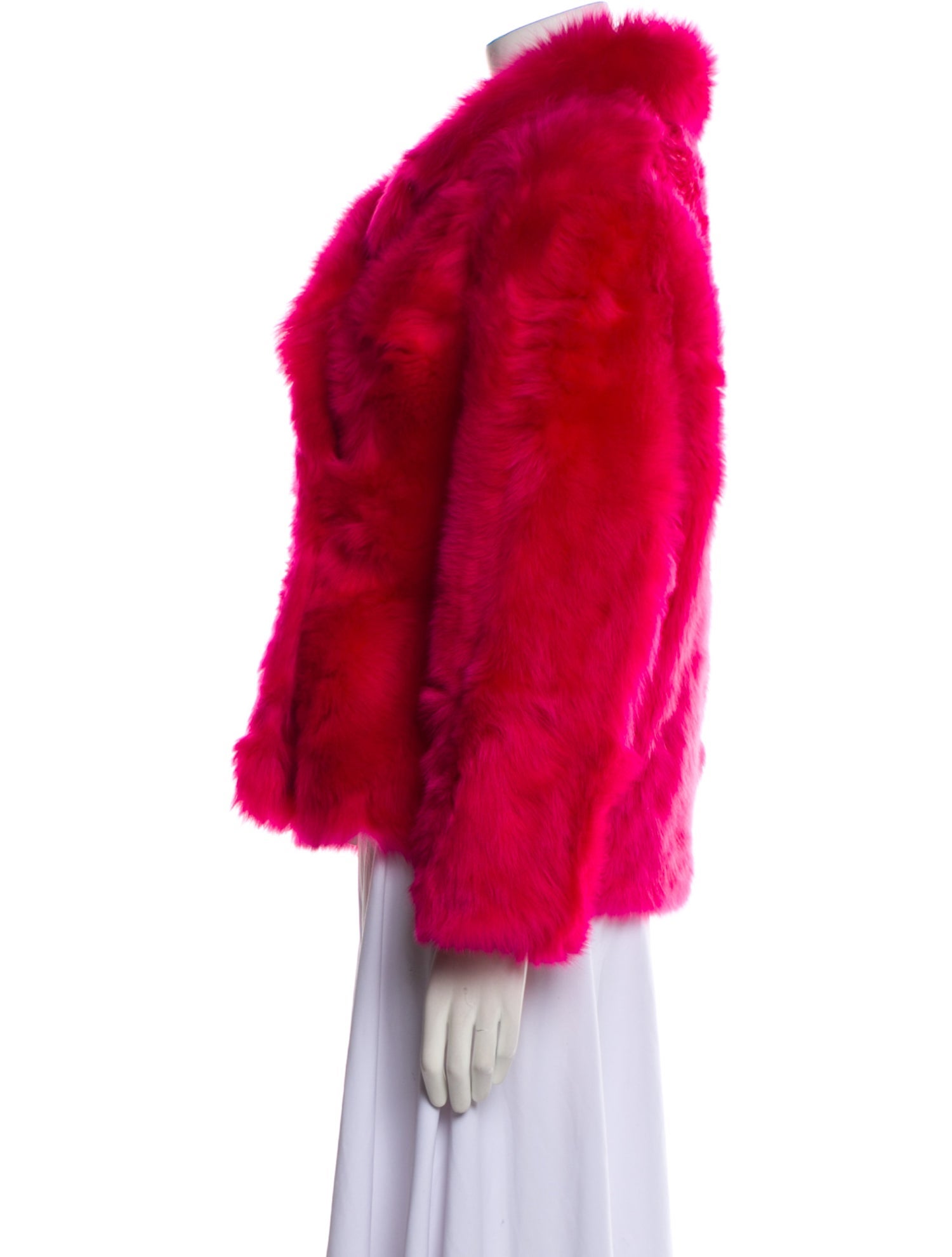 Yves Salomon Lamb Leather Faux Fur Jacket