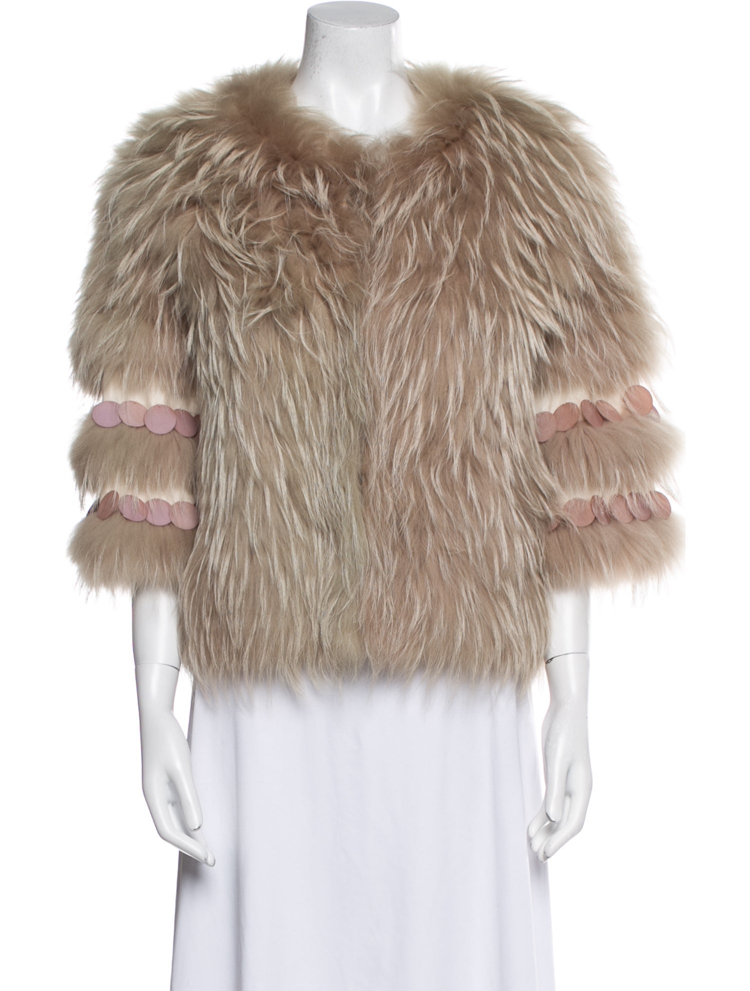 Yves Salomon Fur Striped Fur Jacket