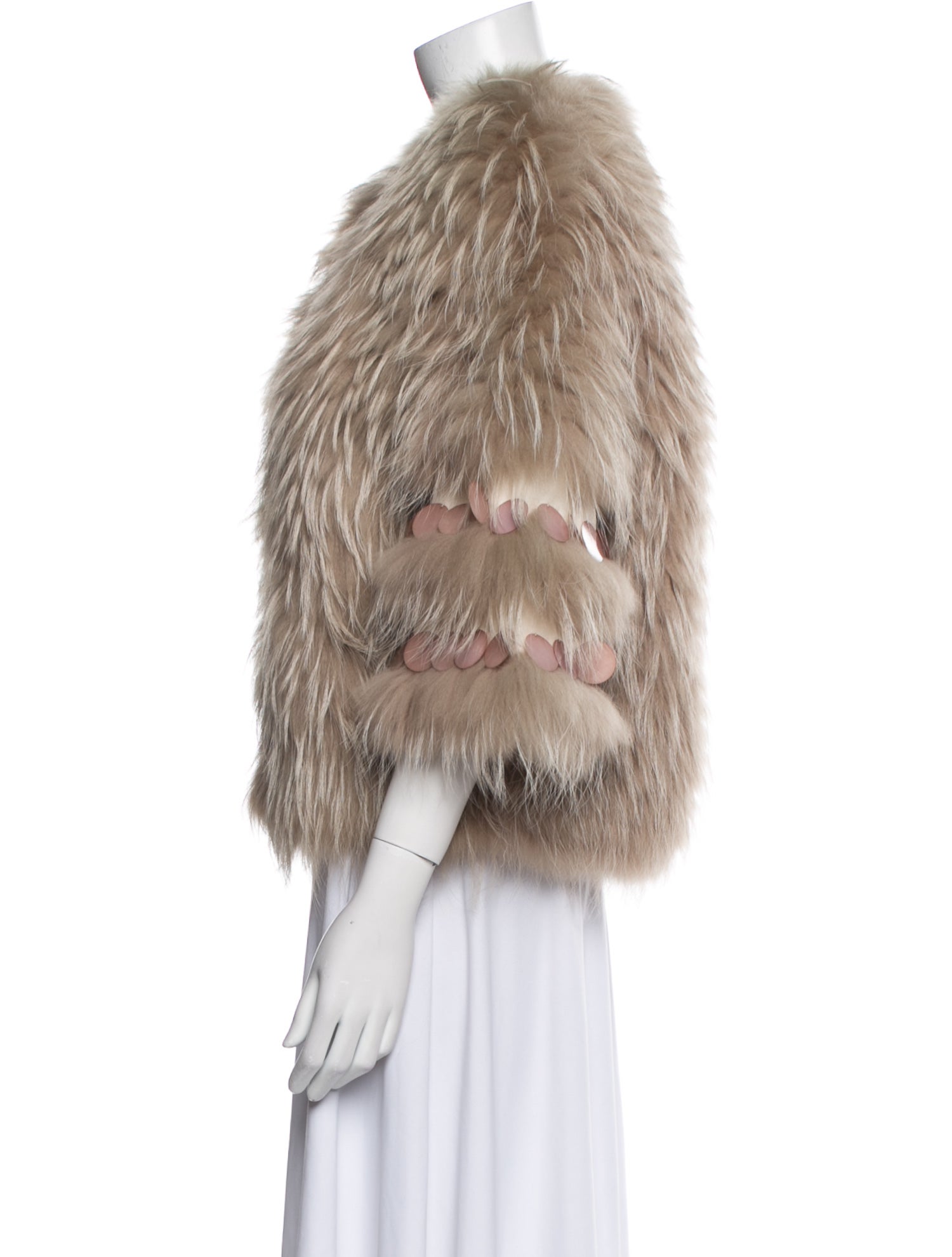 Yves Salomon Fur Striped Fur Jacket