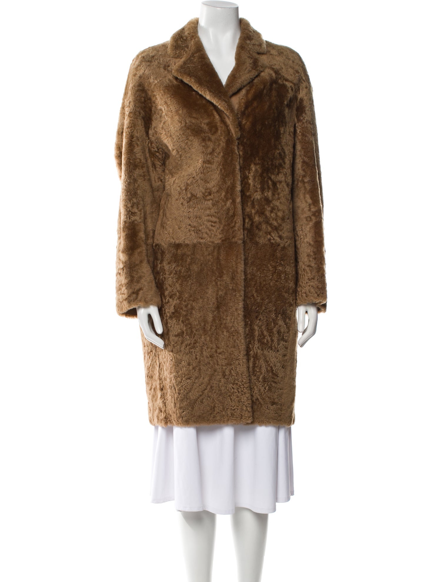 Yves Salomon Fur Animal Print Faux Fur Coat