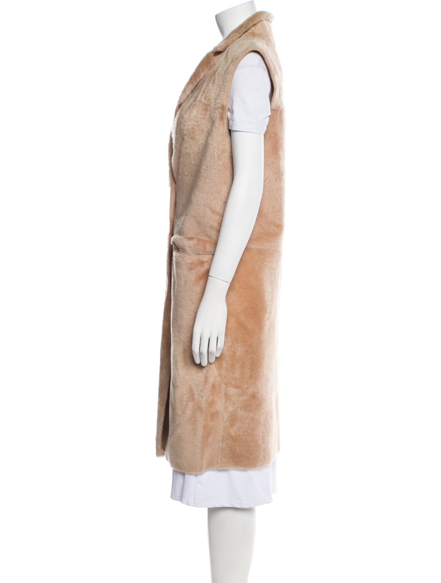 Yves Salomon Leather Faux Fur Coat