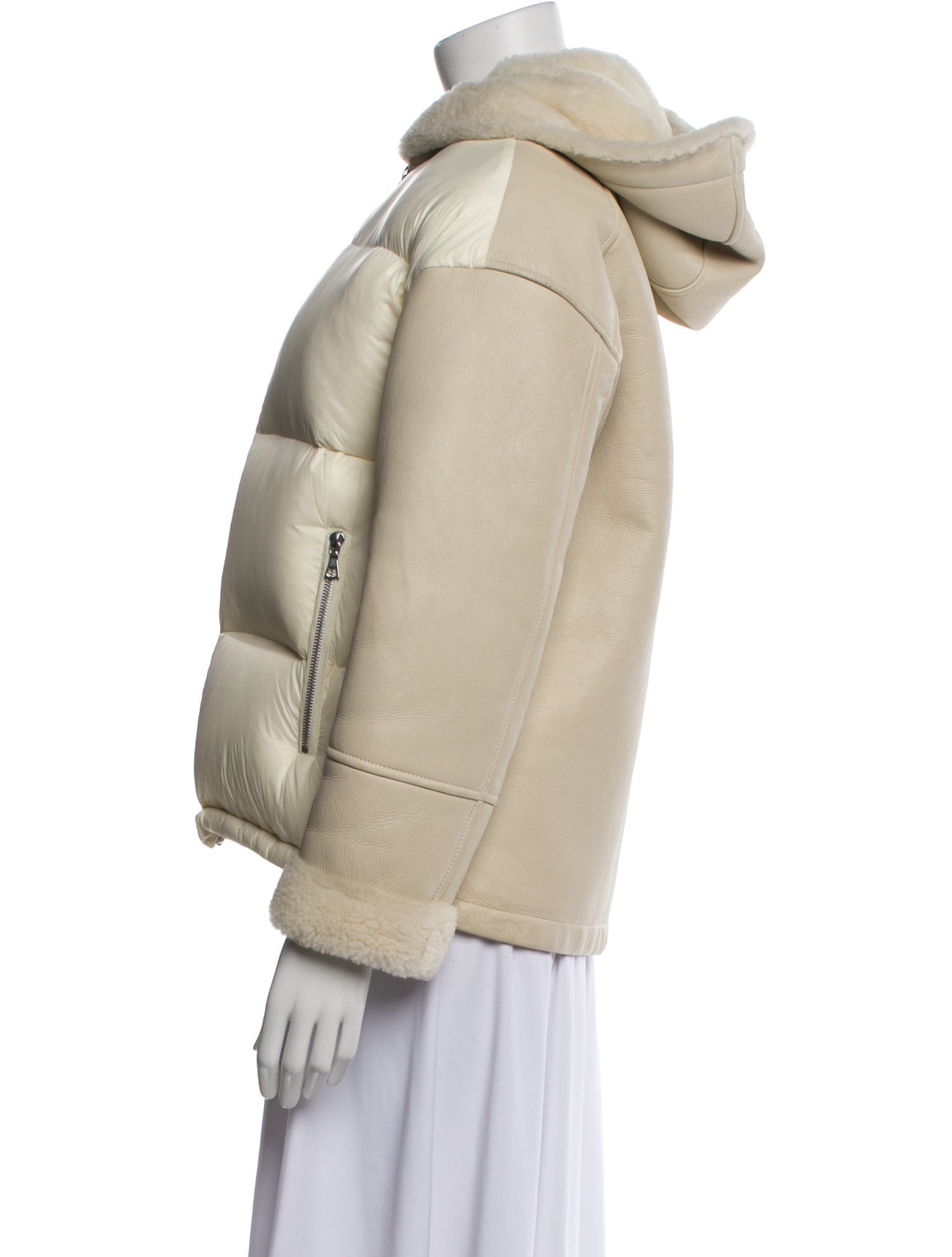 Yves Salomon Lamb Leather Down Jacket