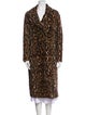 Yves Salomon Leather Animal Print Faux Fur Coat