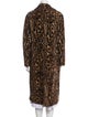 Yves Salomon Leather Animal Print Faux Fur Coat